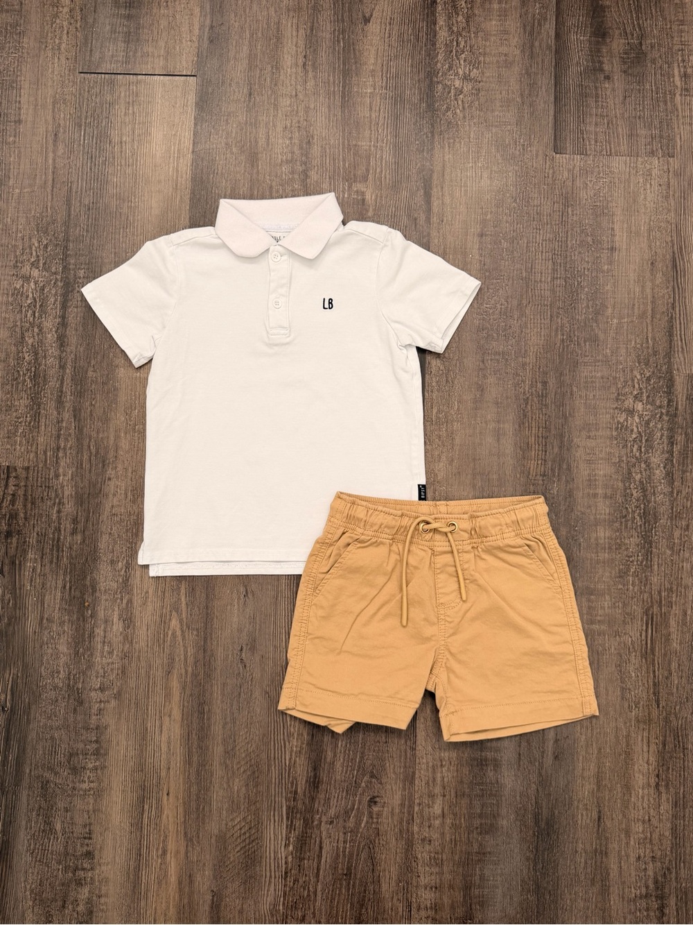 Little Bipsy White Polo Shirt with Black 'LB' Embroidery